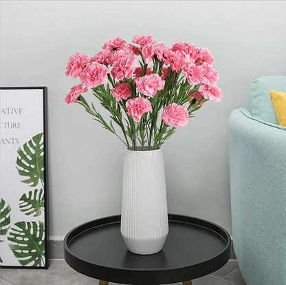 IPOPU Pink Carnations Artificial Flowers 6PCS 30 Heads Silk Carnations 27.56in Artificial Flowers with Stems for Wedding Home Table Centerpieces Floral Arrangements(Pink)