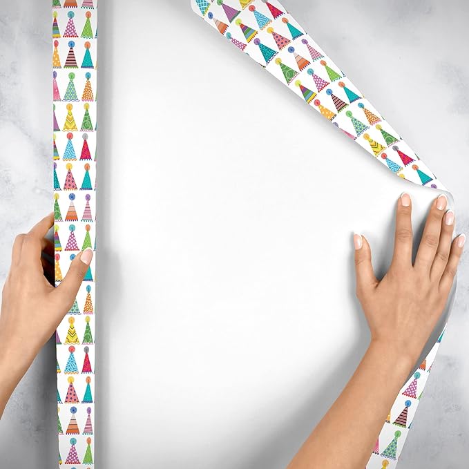 Jillson Roberts Bulk Gift Wrap, Everyday Gift Wrapping Supplies, Party Hats, Full Ream 833 feet x 24 inches