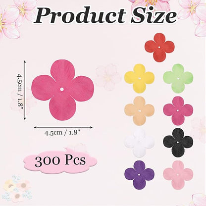 PATIKIL 1.8 Inch (4.5cm) Flowers Patch, 300Pcs Artificial Flowers Handmade Patches Silk Cloth Applique for Scrapbooking Wedding DIY Craft Supplies Card, Rose Red