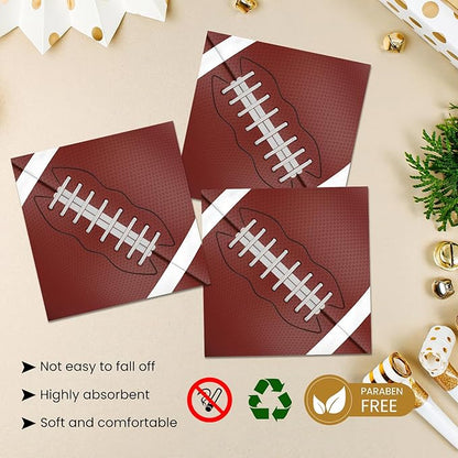 40 Pcs Football Plates and Napkins Party Supplies, 20 9" Disposable Paper Plates and Napkins, Modern Football Theme Tableware Set for Kids Birthday Party, Baby Shower, Serves 20