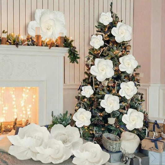 Giant Paper Flowers Artificial Large Paper Flower Decoration for Handcrafted Wall Backdrop Christmas Mexican Wedding Graduation Bridal Shower Birthday Party Supplies(White,12 Pcs)