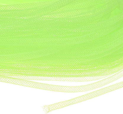 Mesh Tube Ribbon 45 Yards, 4mm Elastic Fabric Ribbons Mesh Tubing for Crafts/Gift Wrapping/Flower Bouquets/Wedding/Birthday/Holiday/Wreaths Christmas/Decoration[Light Green]
