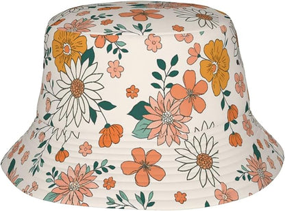Rustic Autumn Cows and Pumpkins Bucket Hat Novelty Sun Hats Trendy Fisherman Cap for Men and Women