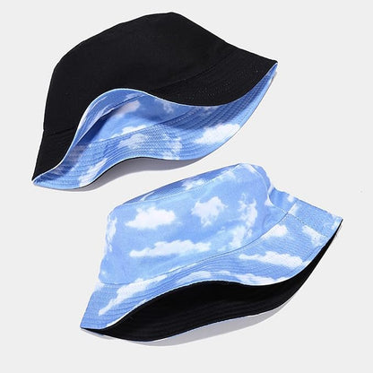 Mashiaoyi Unisex Print Double-Side-Wear Reversible Bucket Hat