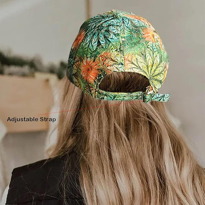 Bling Baseball Caps for Women, Rhinestone Summer Flower Baseball Hat, Adjustable Spring Fall Denim Sequin Jean Hat