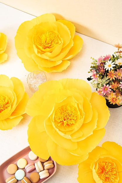 6 Pcs 3D Paper Flower Decoration for Party, Wedding Decoration, Background Wall, Nursery Room Decoration, Bridal Shower, Baby Shower