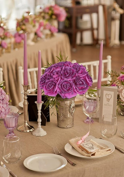 100pcs Glitter Roses - Hot Pink 2.56" Foam Flower Bundle - Artificial Roses for Wedding & Event Decor