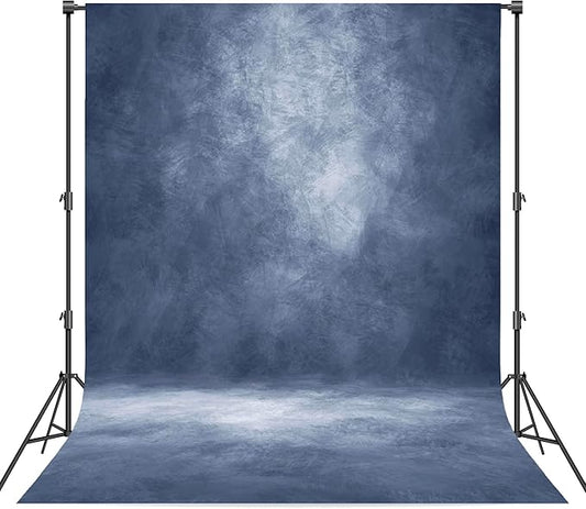 Abstract Professional Photography Backdrop for Portrait Photo Props Booth Background Photoshoot Studio with Polyester Fabric Roller Pocket on Top (8x10ft,Blue,No Stand)