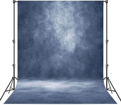 Abstract Professional Photography Backdrop for Portrait Photo Props Booth Background Photoshoot Studio with Polyester Fabric Roller Pocket on Top (6x8ft,Blue,No Stand)