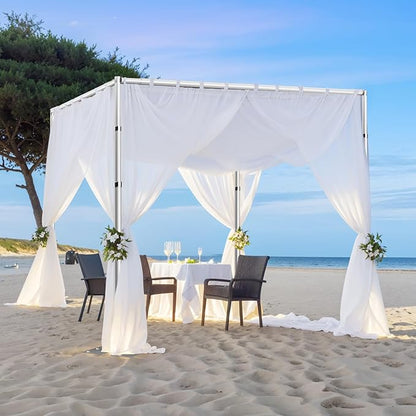 EMART 10ft Square Backdrop Stand Heavy Duty, Pipe and Drape Photo Background Support Kit, Adjustable Metal Frame with Flat Base for Wedding Birthday Party Decorations
