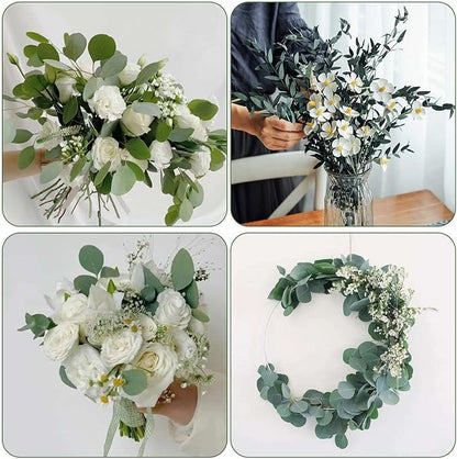 Dried Eucalyptus Leaves Preserved Greenery Stems, 8-14 PCS Eucalyptus Garland Branches, 4 OZ Blue Leaves Plant Bundle for Wedding Wreath Party Home Decor Vase Filler