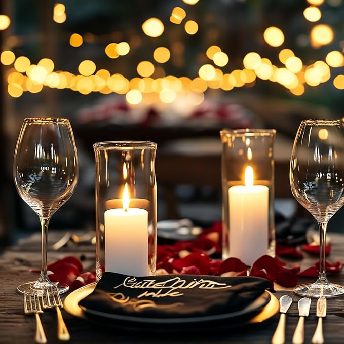 36-Pack White Pillar Candles with Glass Cylinder Vases - Elegant Tall Candle Holders for Weddings, Events, and Home Décor Centerpieces (36)