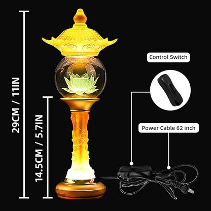 Lotus Lamp for Meditation & Relaxation, LED Color Changing Buddha Light with Touch Control, Adjustable Brightness Mood Light for Yoga, Home Decor, Gift (11 inch)