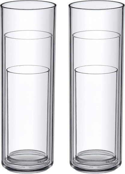 Amazing Abby - Viola Magra - Plastic Cylinder Vases (6-Piece Set), Acrylic Flower Vases for Wedding Centerpieces, Home Decorations, Office Ornaments, Shatter-Proof, 6" + 9" + 12" (H) (Not Glass)