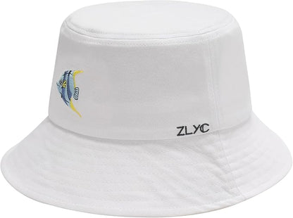 ZLYC Unisex Fashion Embroidered Bucket Hat Summer Fisherman Cap for Men Women