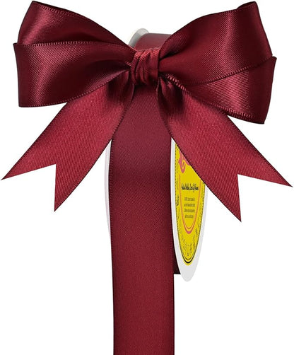 Double Face Sherry Satin Ribbon 7/8 inch X 25 Yards Polyester Sherry Ribbon for Gift Wrapping Very Suitable for Weddings Party Hair Bow Invitation Decorations and More