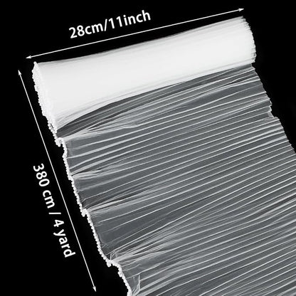 CFTONE 4 Yards Pearl Edge Flower Wrapping Mesh Paper, Bouquet Transparent Mesh Wrapping Paper for Mother's Day Valentine's Day Wedding Graduation (White)
