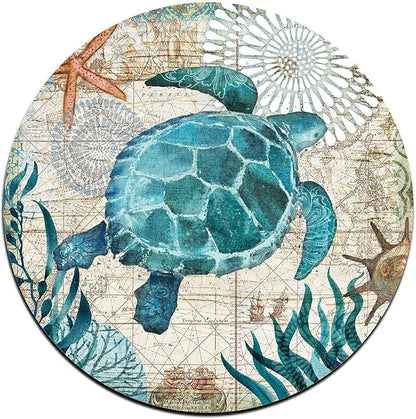 Marine Life Round Coaster Set - Made of Recycled Rubber - Set of 4