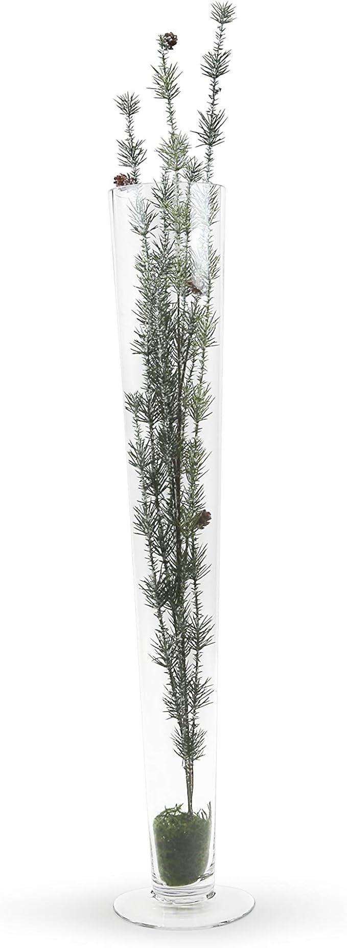 WGV Trumpet Glass Vase, Open 4", Height 27", (Multiple Sizes Choices) Clear Tall Pilsner Floral Planter Container Centerpiece, Wedding Event Home Decor, 1 Piece (VTV0427)