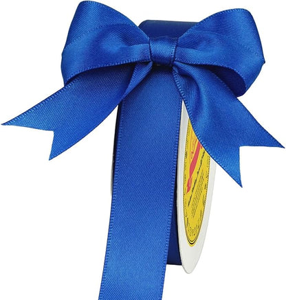 Double Face Royal Blue Satin Ribbon 7/8 inch X 25 Yards Polyester Royal Blue Ribbon for Gift Wrapping Very Suitable for Weddings Party Invitation Decorations and More