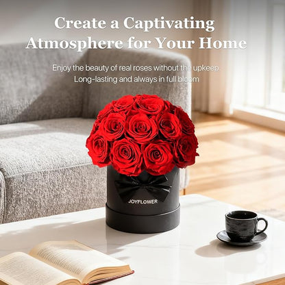 JoyFlower Preserved Flowers Box for Her, Mother's Day Forever Flowers Red Rose Gift for Mom Grandma, Long Lasting Eternal Roses for Wife Girlfriend on Birthday Anniversary Valentine's Day Christmas