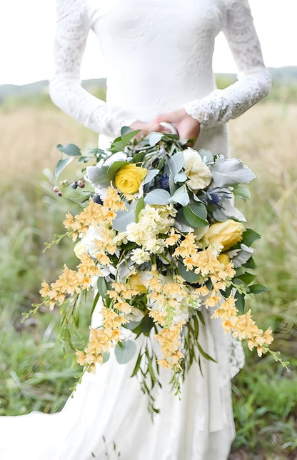8PCS Delphinium Artificial Flowers Champagne Silk Faux Flowers 33.5'' Long Stem Fake Larkspur Flowers for Tall Vase Home Wedding Garden Table Decor(Champagne)