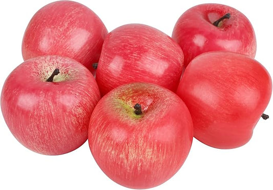 Fake Fruit Artificial Apples, Set of 6 Decorative Fruit Lifelike Faux Apples Realistic Fruits Apple Decorations for Kitchen, Realistic Fake Fruits Party Props Home Decor