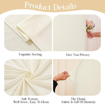 Beige Arch Backdrop Cover Set of 2 Beige Arch Cover 7.2 and 6ft Wedding Arch Cover Stretchy Backdrop Bridal Baby Shower Birthday Party Arches Stand Covers Spandex