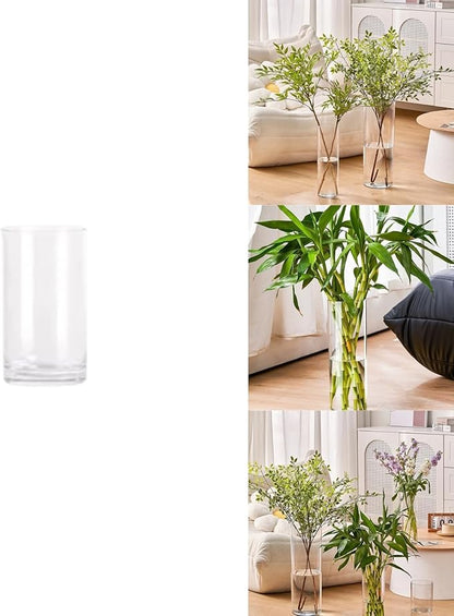 Clear Acrylic Decorative Vase for Flower Arrangements, Break-Resistant Tall Cylinder Vase for Wedding Centerpieces, Unbreakable Modern Plastic Vase for Home Decor