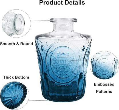 Glass Bud Vases Set of 40 PCS, Small Flower Vases for Wedding Centerpiece Table Decoration, Vintage Vase in Bulk for Flower Arrangements, Mini Vase for Birthday Party, Festival Home Decor, Blue