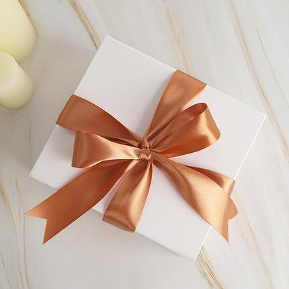 MEEDEE Terracotta Satin Ribbon - 1-1/2 Inch Double Faced Orange Ribbon by 50 Yards for Christmas, Thanksgiving, Fall, Wedding, Flower Bouquet