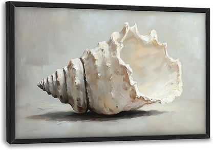 Seashell Large Decor Wall Art Framed Pictures for Living Room, Ocean Seashell Oversized Canvas Print Painting Modern Extra Large Framed Artwork for Bedroom Office Home Decor 36"x24"