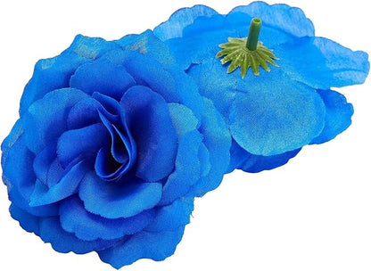 Bright Creations Blue Roses Artificial Flowers - Set of 50 3 in Stemless Silk Roses - Royal Blue Reusable Water-Resistant Faux Bouquet Decor for Wedding & Home