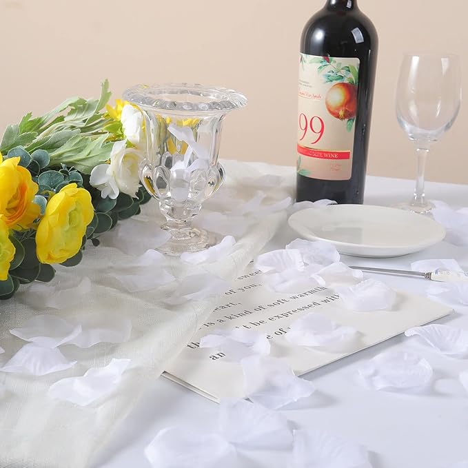 ATFL 2.2'' White Rose Petals Artificial,5000 Pcs White Silk Flower Petals for Weddings,Petalos De Rosas Artificialea para Decoracion