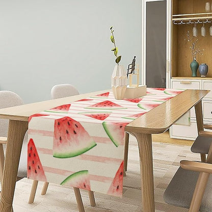 Watermelon Table Runner,Summer Fruit Tropical Birthday Party Decoration Dining Room Home Kitchen Table Decor 13 x 108Inch