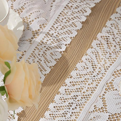 Jayla 2 Pcs Rectangle Lace Placemats for Tables Embroidered Lace Tablemats Vintage Crochet Floral Table Runner Vintage Wedding, Tea Party Decor,12x17 Inch