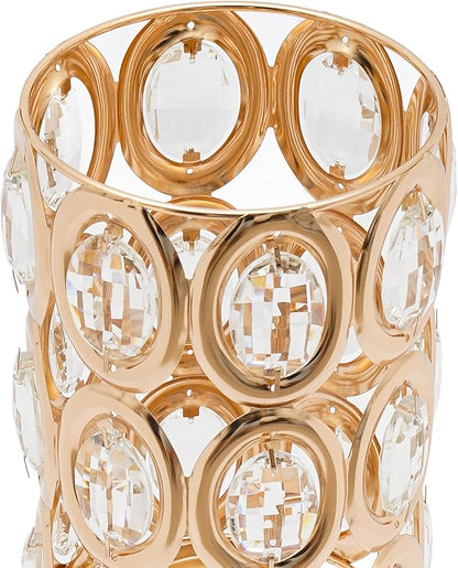 10 PCS Gold Wedding Centerpiece Vases, 24.02in Metal Crystal Wedding Centerpiece Vases, Crystal Metal Flower Vase Stand, for Wedding Party Reception, Dining Room Living Room Décor