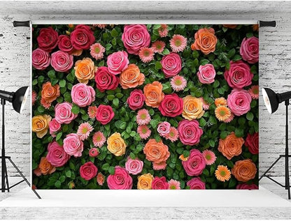 Floral Backdrop for Photography Mother's Day Backdrop Wedding Backdrops Spring Flower Photography Backdrop Backdrops for Photographers Studio Props 10X8FT 049