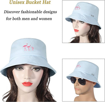 ZLYC Unisex Fashion Embroidered Bucket Hat Summer Fisherman Cap for Men Women