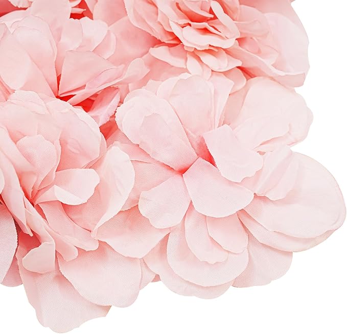 12 Pcs White Flower Wall Flowers Backdrop Artificial Flower for Backdrop Flowers Decoration 3D Floral Panels for Wall Decor Home Party Wedding Room Decoration (38x38cm/Pink+ Champagne)