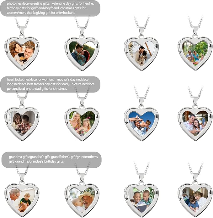 Forever Red Roses Heart Box to My Love Cherish These Preserved Roses with Custom Photo Necklace Eternal Flowers for Her Girlfriend Wife Mom Grandma