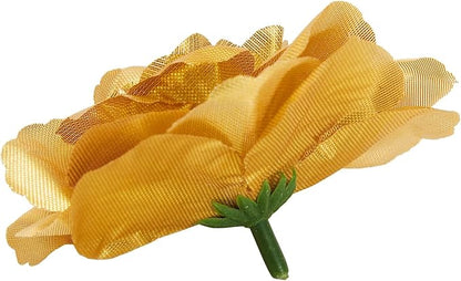 Bright Creations Gold Flowers Artificial Roses - 50-Pack, 3 in, Stemless Silk Rose Heads for Home & Wedding Decor & Faux Bouquets & Floral Accents