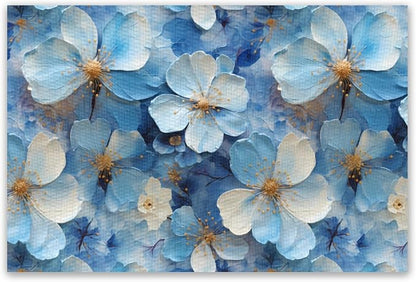 Placemats Set of 4 Waterproof Oilproof Table Mats Hydrangea Pattern Washable Wipeable Heat Resistant Easy to Clean for Indoor Outdoor Party Kitchen Dining Table Decoration 12 * 18in