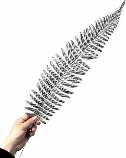 CATTREE Artificial Silver Plants Tall Fern Leaves 23" 10 Pack, Fake Boston Ferns Plant Decorations Plastic Faux Foliage Shrubs Large Leaf for Party Wedding Table Centerpiece Bouquet DIY Silvery Décor