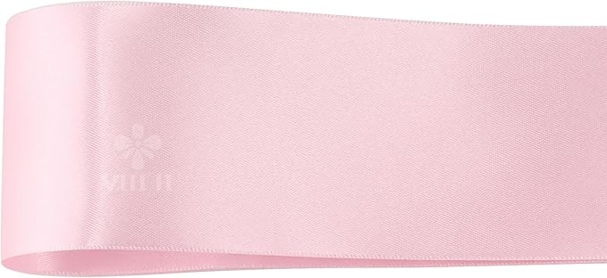 MEEDEE Pink Satin Ribbon 2 Inch Pink Ribbon Lux Double Faced Ribbons by 25 Yards Silk Satin Ribbons for Gift Wrapping, DIY Crafts, Weddings, Flower Bouquet, Holiday Decorating