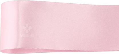 MEEDEE Pink Satin Ribbon 2 Inch Pink Ribbon Lux Double Faced Ribbons by 25 Yards Silk Satin Ribbons for Gift Wrapping, DIY Crafts, Weddings, Flower Bouquet, Holiday Decorating