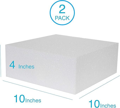 Silverlake 10x10x4 Craft Foam for Styrofoam Block Projects (2-Pack)