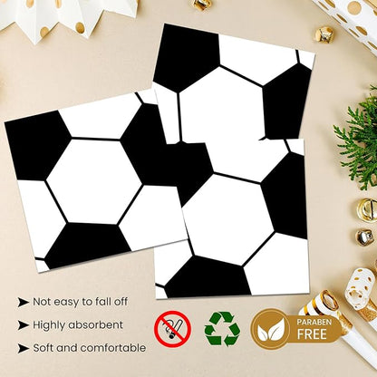 40 Pcs Soccer Plates and Napkins Party Supplies, Soccer Birthday Party Decorations Disposable Paper Plates and Napkins Tableware Set for Sports Theme Birthday Party Baby Shower Serves 20