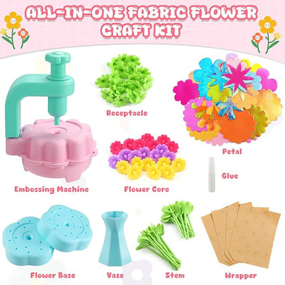DIY Flower Bouquets Toys for Girls, Arts & Crafts Birthday Gift for Kids Ages 4-9, Handmade Creative Flower Market Kit for 4-6-8+Year Old Girl, Educational Activity Preschool Family Day Creative Gifts
