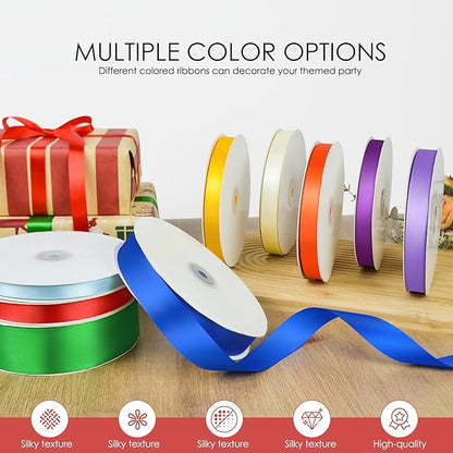 100 Yards 1 inch Satin Ribbon, Fabric Ribbon Solid Color Perfect for Gift Wrapping, Wedding, Handmade Bows, Floral Bouquets and Party Decoration(red)